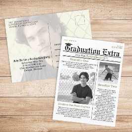 Graduate Foto Moderne, trendige Zeitung Postkarte