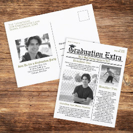 Graduate Foto Moderne, trendige Zeitung Postkarte