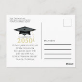 Graduate Foto Modernes Einfaches Schwarz und Gold Postkarte (Rückseite)
