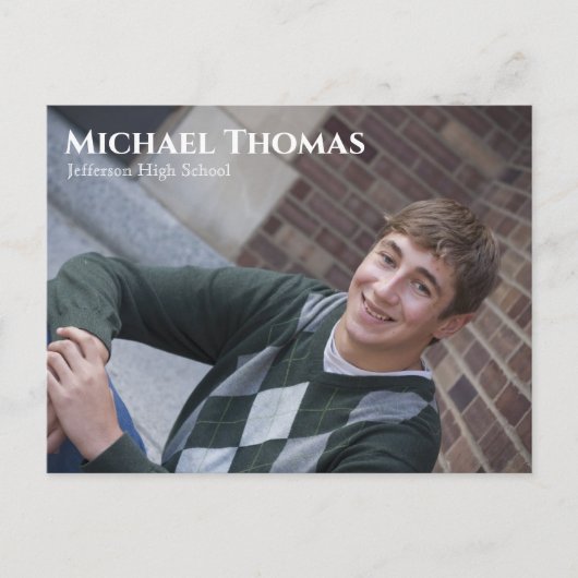 Graduate Foto Modernes Einfaches Schwarz und Gold Postkarte (Vorderseite)