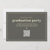 Graduate Foto Modernes Gold Cool Grad Briefmarke Q Einladung (Rückseite)