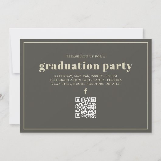 Graduate Foto Modernes Gold Cool Grad Briefmarke Q Einladung (Rückseite)