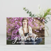 Graduate Foto Modernes Skript Ankündigung (Stehend Vorderseite)