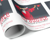 Graduate Foto Name School Abschluss Wrapping Pap Geschenkpapier (Rolleneckpunkt)