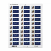 Graduate Foto Navy Blue Abschluss Rücksendeadresse (Vorne)