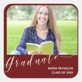 Graduate Foto Niedlich Class of 2023 Graduation Pa Quadratischer Aufkleber