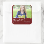 Graduate Foto Niedlich Class of 2023 Graduation Pa Quadratischer Aufkleber (Tasche)