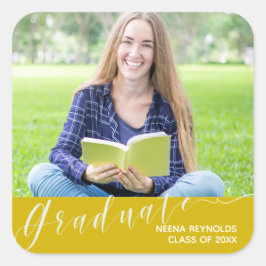 Graduate Foto Niedlich Class of 2024 Graduation Pa Quadratischer Aufkleber