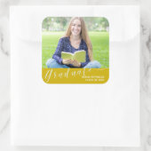 Graduate Foto Niedlich Class of 2024 Graduation Pa Quadratischer Aufkleber (Tasche)