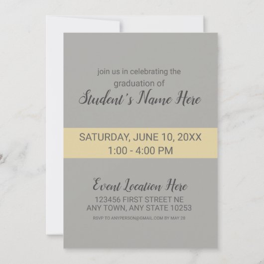 Graduate Foto Open House Einladung (Rückseite)