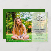 Graduate Foto Overlay Text Graduation Party Einladung (Vorne/Hinten)