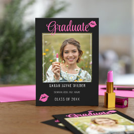Graduate Foto Pink Lips Kisses Abschluss Ankündigung