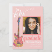 Graduate Foto Pink Script Graduation Party Einladung (Vorderseite)