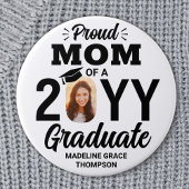 Graduate Foto Proud Mama Moderne Schwarz/Weiß Button
