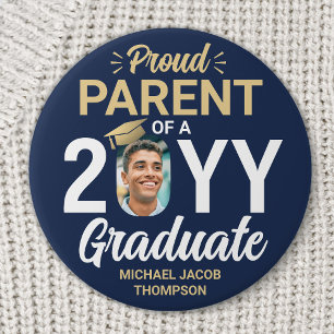 Graduate Foto Proud Parc Navy Blue und Gold Button