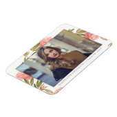 Graduate Foto | Romantische Aquarellfarben-Blume Magnet (Linke Seite)