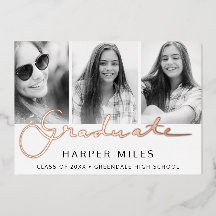 Graduate Foto Rose Gold Postkarte