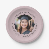 Graduate Foto Rose Tauchen Abschluss Pappteller (Vorderseite)