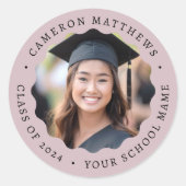 Graduate Foto Rose Tauchen Abschluss Runder Aufkleber (Vorderseite)