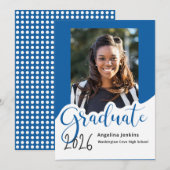 Graduate Foto Royal Blue 2025 Ankündigung (Vorne/Hinten)