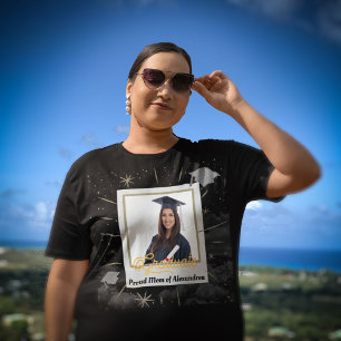 Graduate Foto Schließ Proud Mama Personalisieren Große Größe T-Shirt