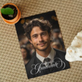 Graduate Foto Schwarz-weiß Script Typografie Einladung