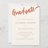 Graduate Foto Script Boho Floral Graduation Party Einladung (Rückseite)