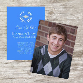 Graduate Foto Stilvoll Classic Laureate Blue Einladung