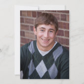 Graduate Foto Stilvoll Classic Laureate Blue Einladung (Vorderseite)