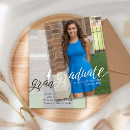 Graduate Foto Template Elegantes Typografie Script Einladung