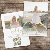 Graduate Foto Template Gold Typografie Script Einladung