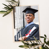 Graduate Foto Template Moderne Typografie kühl Einladung