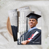 Graduate Foto Template Moderne Typografie kühl Einladung