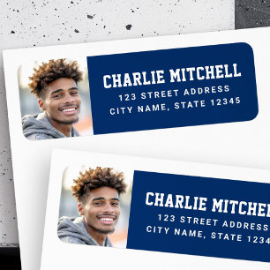 Graduate Foto Uni Schriftart Blau Rücksendeadresse