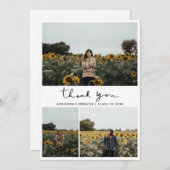 Graduate Foto Vielen Dank Handgeschriebenes Skript Dankeskarte (Vorne/Hinten)