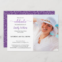 Graduate Foto Violet Muster Graduation Party