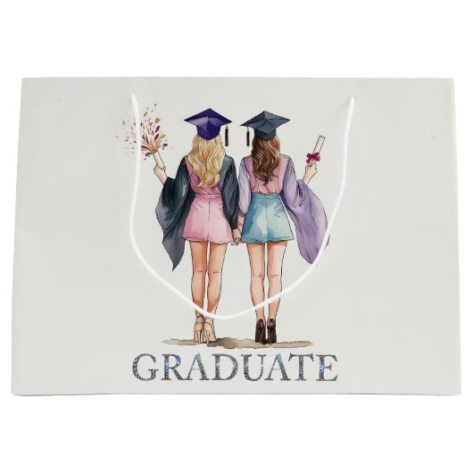 Graduate Friends Große Geschenktüte (Vorderseite)