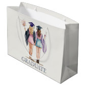 Graduate Friends Große Geschenktüte (Rückseite Schrägansicht)