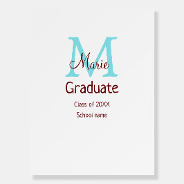 Graduate fügen Name monogram grün pink einfache Mi
