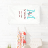 Graduate fügen Name monogram grün pink einfache Mi Banner (Insitu)