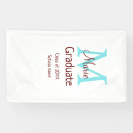 Graduate fügen Name monogram grün pink einfache Mi Banner