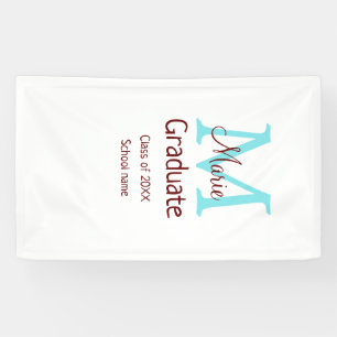 Graduate fügen Name monogram grün pink einfache Mi Banner