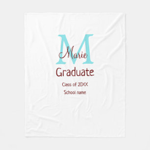 Graduate fügen Name monogram grün pink einfache Mi Fleecedecke