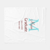 Graduate fügen Name monogram grün pink einfache Mi Fleecedecke (Vorderseite (Horizontal))