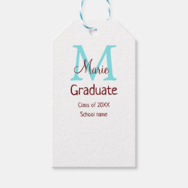 Graduate fügen Name monogram grün pink einfache Mi Geschenkanhänger