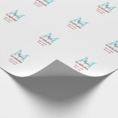 Graduate fügen Name monogram grün pink einfache Mi Geschenkpapier (Ecke)