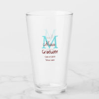 Graduate fügen Name monogram grün pink einfache Mi