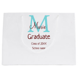 Graduate fügen Name monogram grün pink einfache Mi Große Geschenktüte