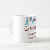 Graduate fügen Name monogram grün pink einfache Mi Kaffeetasse (Vorderseite Links)