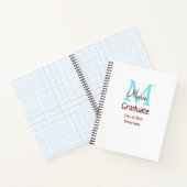 Graduate fügen Name monogram grün pink einfache Mi Notizblock (Innenseite)